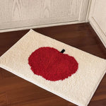 tapis apple motif doux polyester blanc rouge moderne antidérapant intérieur salon chambre