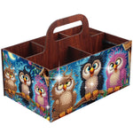 boîtes rangement multicolores imprimées florales animaux oiseaux moderne poignées bois