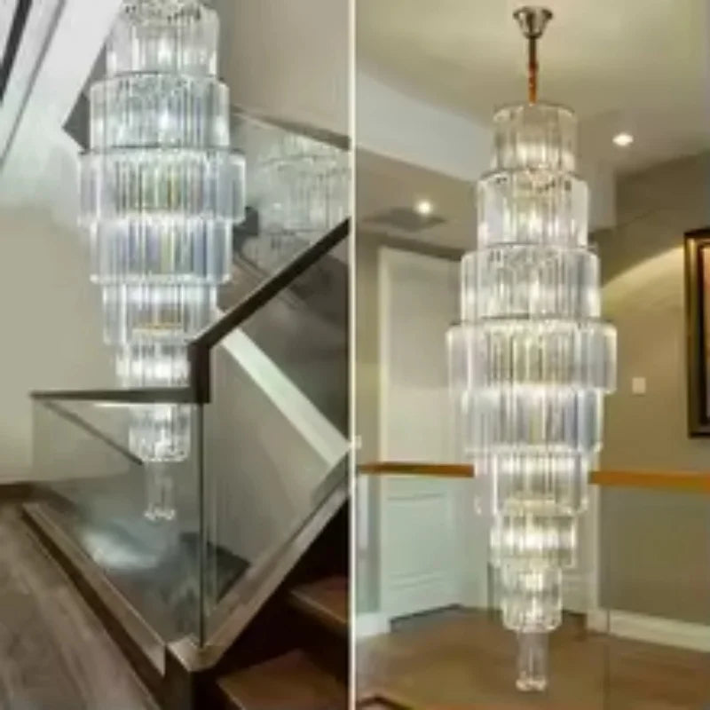 lustre cristal moderne doré suspensions salon élégant lumière chaude grande lampe décorative