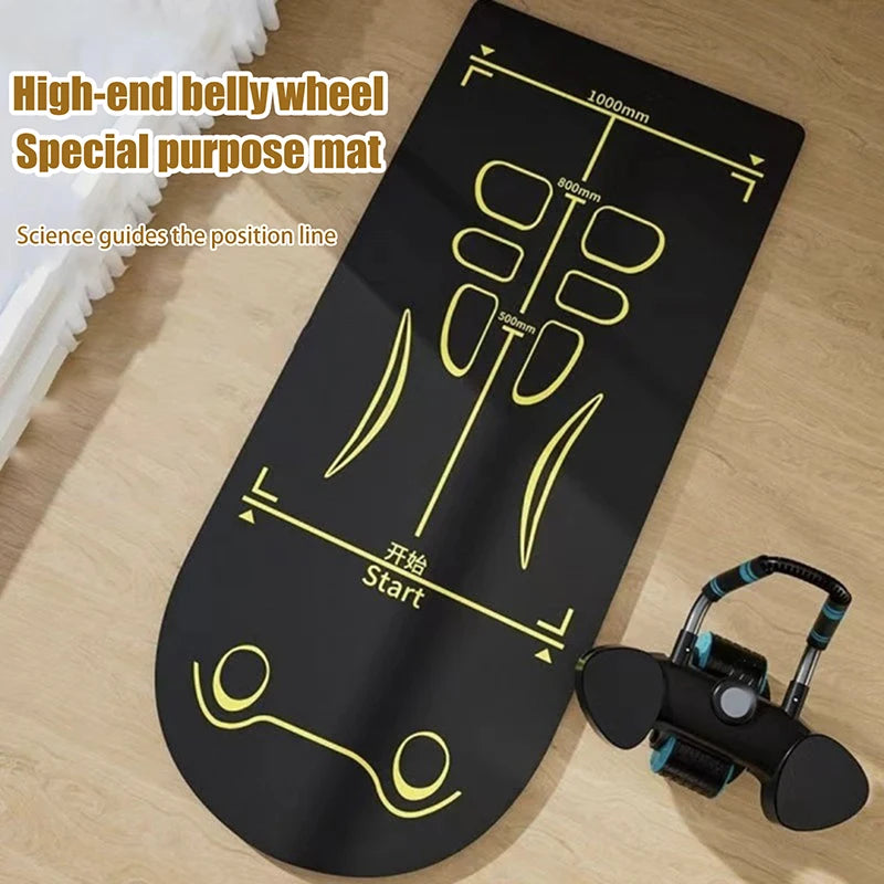 tapis yoga sport fitness antidérapant absorbant chocs guide position noir jaune gris minimaliste 60x150cm