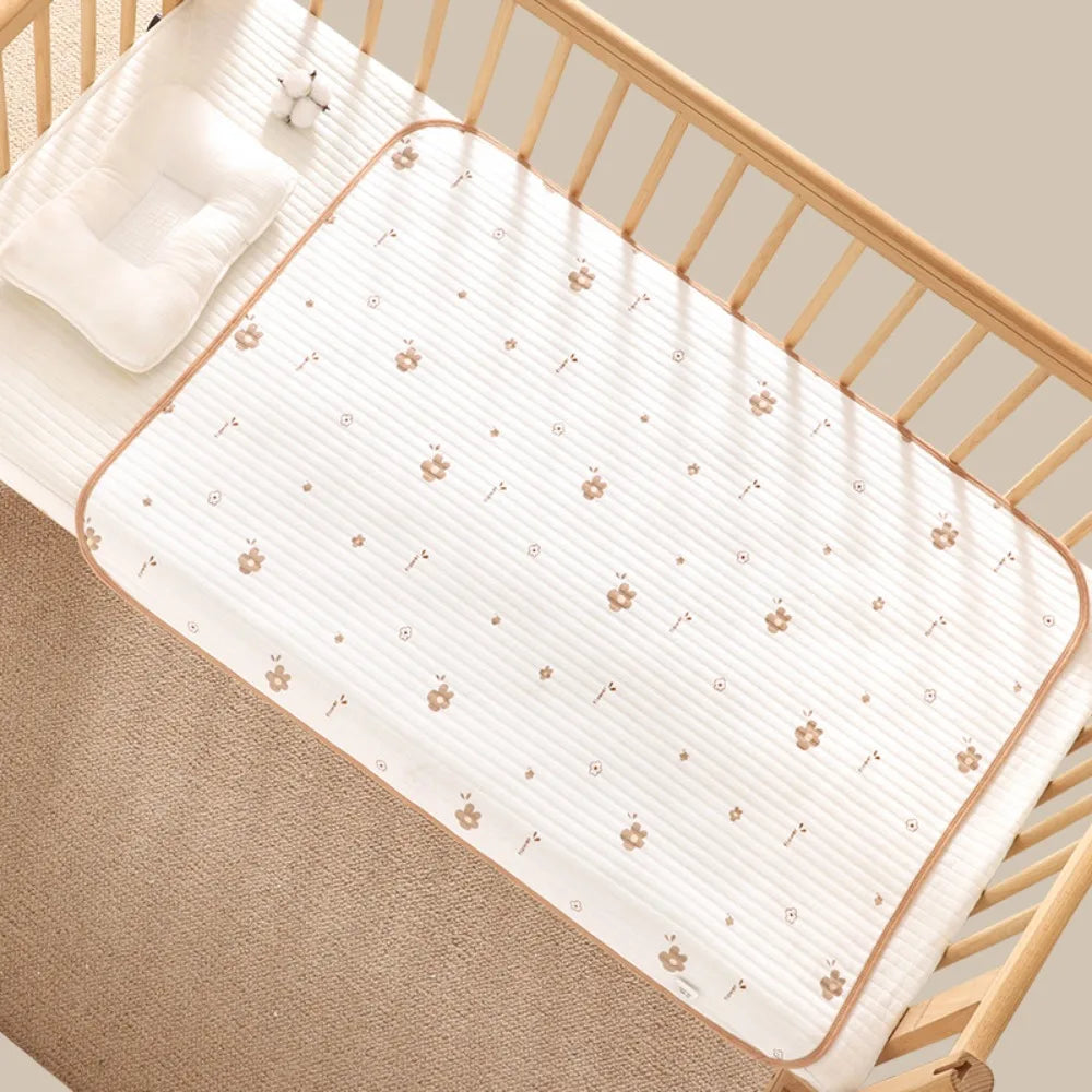 tapis bébé blanc imprimé ours lapins points dorés doux décoratif