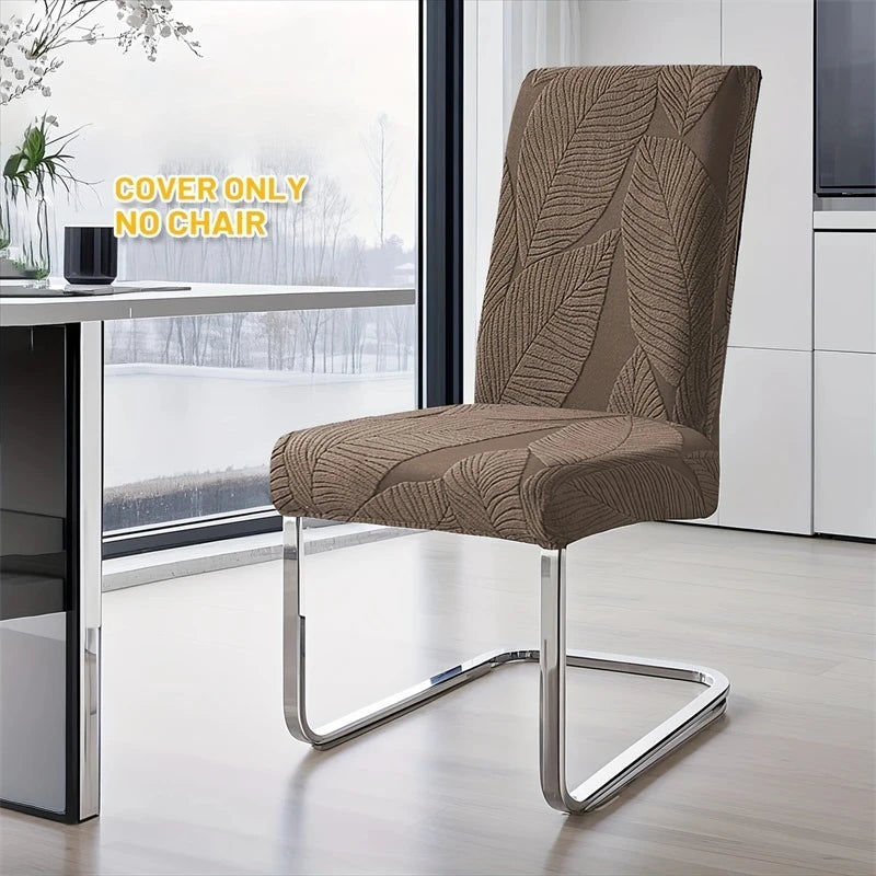 housses chaise feuilles imprimées gris moderne protection durable 38 48cm fixations élégantes 1pc 6pcs