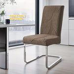 housses chaise feuilles imprimées gris moderne protection durable 38 48cm fixations élégantes 1pc 6pcs