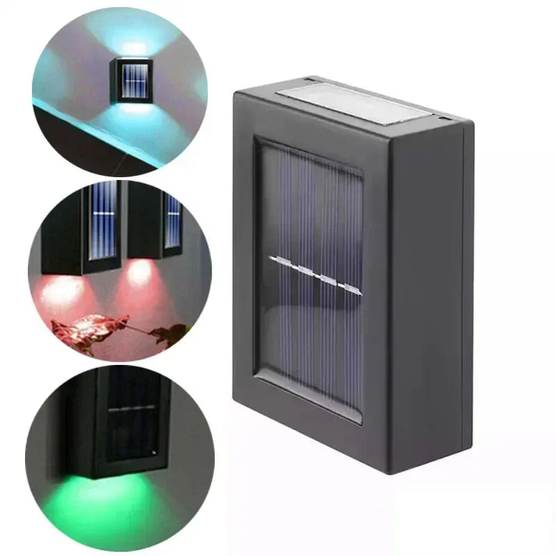 applique murale solaire moderne noire ip65 led extérieur decoration jardin abs