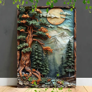 plaque murale aluminium paysage nature décor maison jardin extérieur réaliste