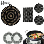protecteur plaque cuisson silicone noir beige motif géométrique moderne opacité