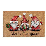 tapis d'entrée noël rennes lutins chaussettes flocons marron rouge blanc vert