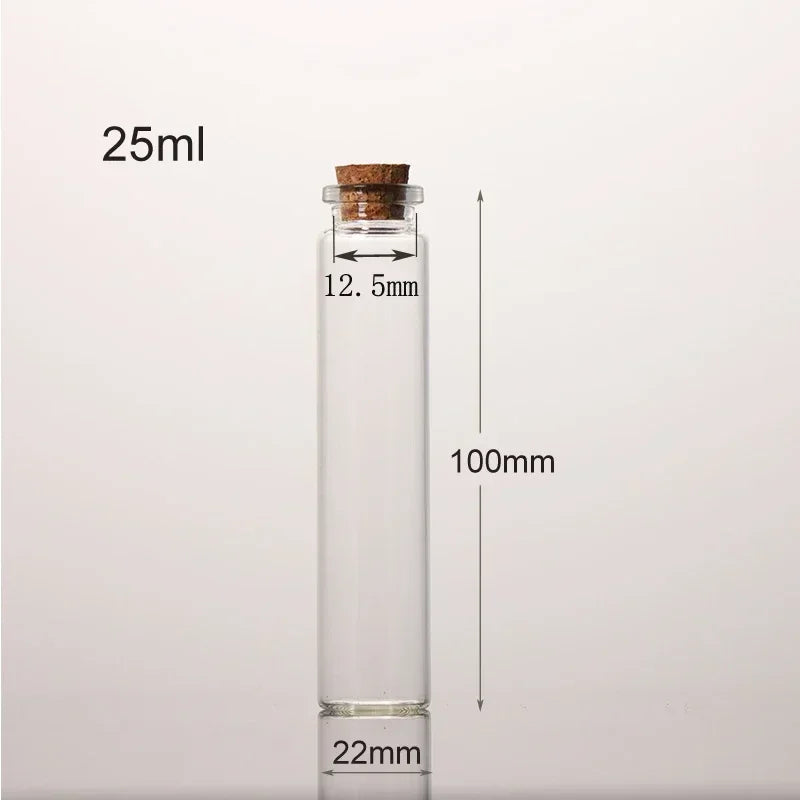 bouteilles verre transparentes bouchons liège 10 15 20 25 30 ml