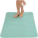 tapis douche antidérapant vert clair ventouses salle bain drainage rapide