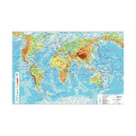 carte monde russe bleu orange vert géographique éducative mur 150x100cm fixée salon chambre