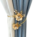 rideaux polonais moderne anneaux métal doré fleurs élégants accessoires fenêtres