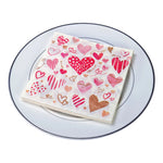 serviettes papier st valentin coeurs fleches romantiques decoration mariage festives rouges roses