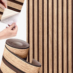 papier peint autocollant vinyle imperméable moderne rayures horizontales beige brun foncé résistant humidité anti