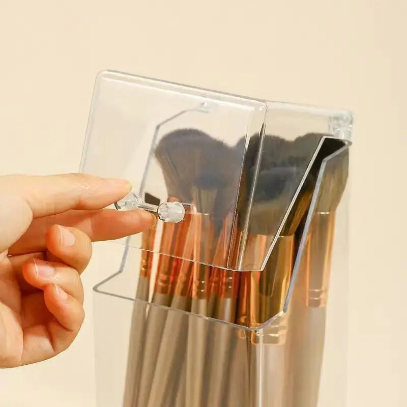boîte pinceaux transparente réutilisable acrylique décoratives moderne adhésif multifonctionnelle organisatrice brosse maquillage