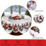 nappe table noël oiseaux houx cloches festive traditionnelle imperméable polyestre blanc rouge verte