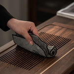 serviette thé gris moderne imprimé circulaire motifs géométriques absorbante table basse cuisine