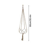 panier suspendu macramé main boho rustique plante anneau métallique blanc noir beige 90cm