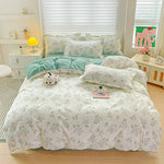 Ensemble de lit 4 pieces motif coeur violet