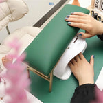 support main cuir imitation marbre moderne gris orange vert manucure salon nail art tapis