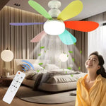 ventilateur lumière intégrée télécommande pales multicolores moderne minimaliste chambre cuisine