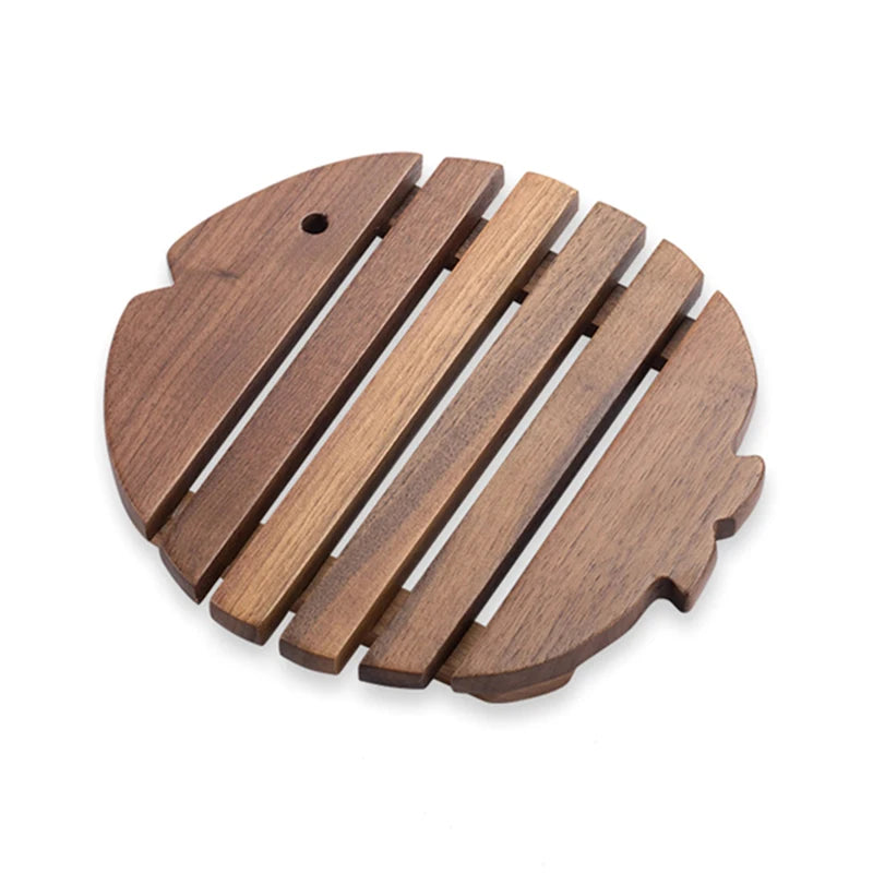 support vaisselle bois fish shape moderne minimaliste respectueux environnement usage table coaster isolation
