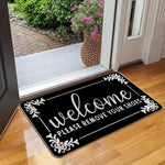 tapis sol moderne anti dérapant motif floral noir blanc 30x50cm 40x60cm 50x80cm