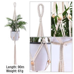 support plante suspendue macramé blanc cassé artisanal anneau métallique pot plante balcon jardinintérieur