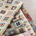 tissu patchwork ethnique polyester coton bleu vert rouge beige motifs géométriques floraux opaques tringle