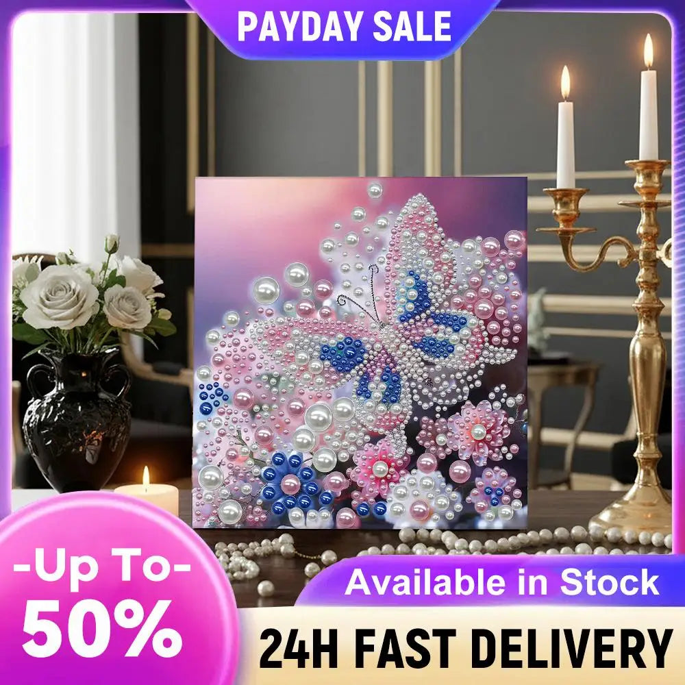 tableau décoratif fleurs coquillages art floral brillant rose violet bleu vert blanc moderne adultes
