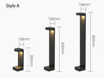 lampe led imperméable moderne extérieure jardin noir doré ip65 30cm 60cm 80cm