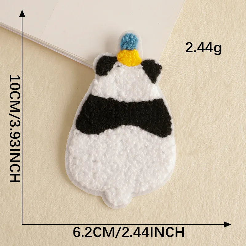 écussons décoratifs animaux mignons rose noir adhésifs créatifs cartoon polyestère