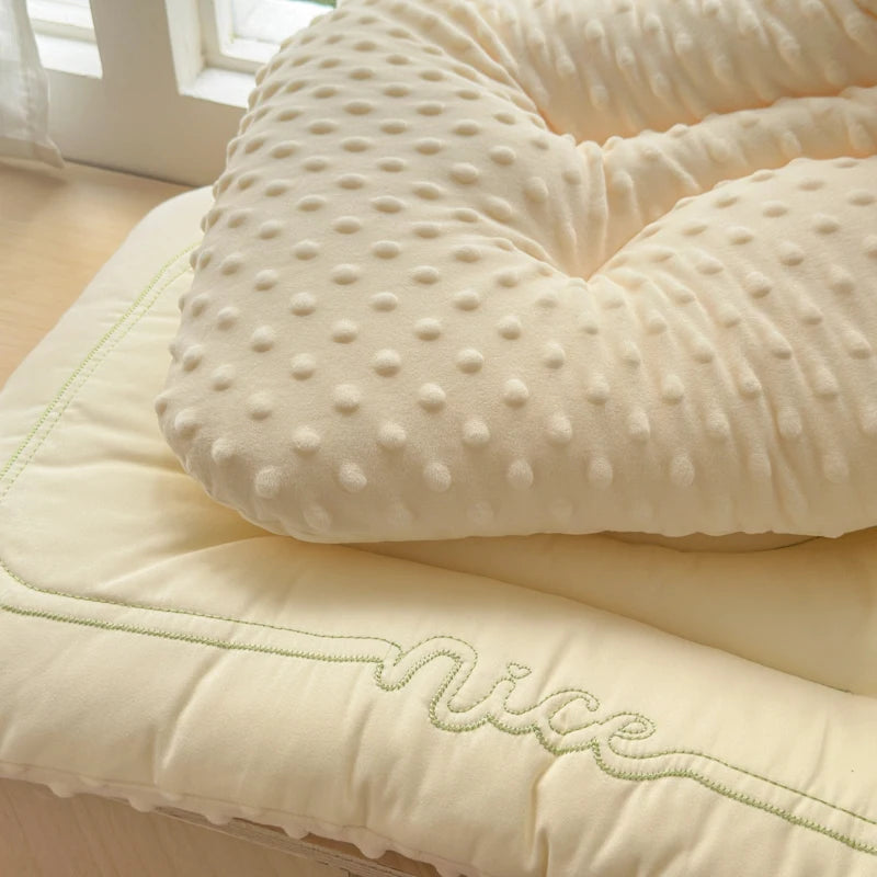 oreiller bas confort coton velours doux double face anti apnée anti ronflement 30x50cm 40x60cm