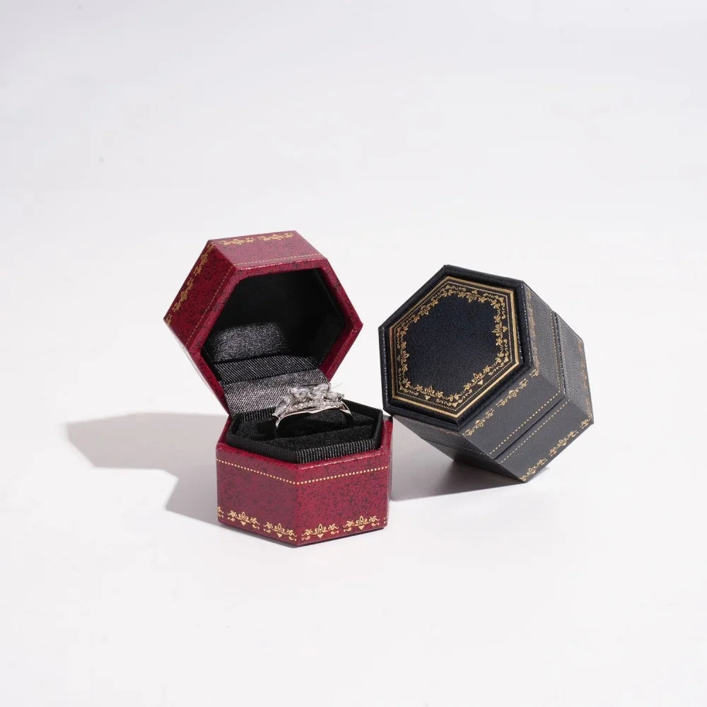 boîte rangement velours bague élégante strass classique or argent diamants carrousel floral compact sécuritézipcodeignore