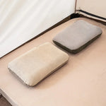 coussin camping toile lin beige gris moderne minimaliste