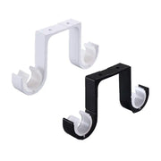 Support tringle à rideau double robuste réglable en métal - 2 pièces noir ou blanc