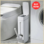 poubelle salle bain brosse wc intégrée blanc moderne sac déchets
