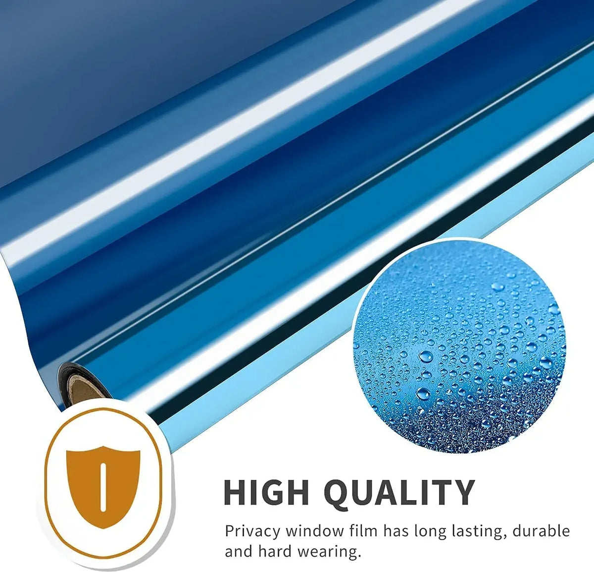 film fenêtre bleu miroir adhésif isolation thermique protection uv moderne privacité 40x100 cm