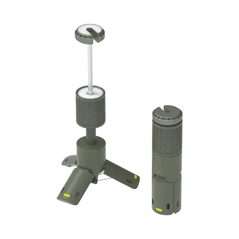 lampe solaire portable led vert blanc télescopique rechargeable trépied base magnétique camping randonnée aventure