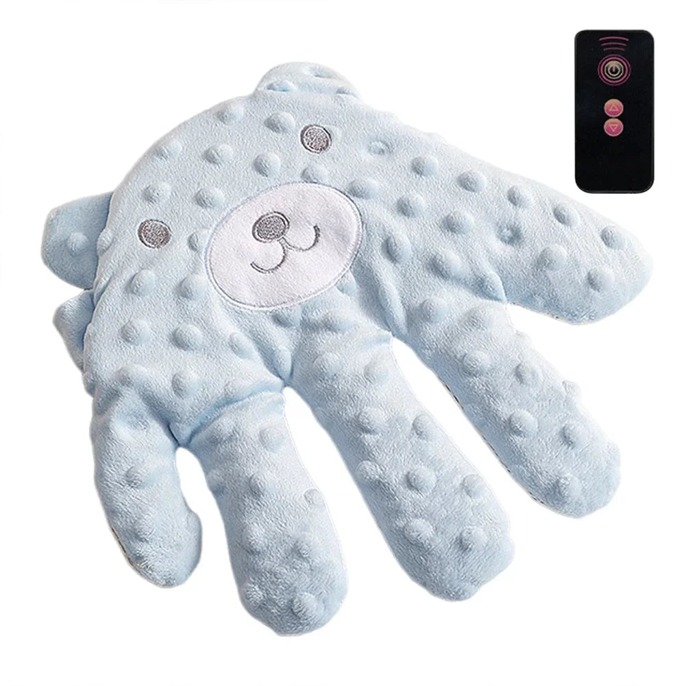gant massage bébé blanc ours texture douce coton polyester apaisant sommeil massage