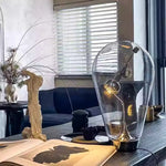 lampe table moderne transparente interrupteur métal chromé minimaliste led vintage