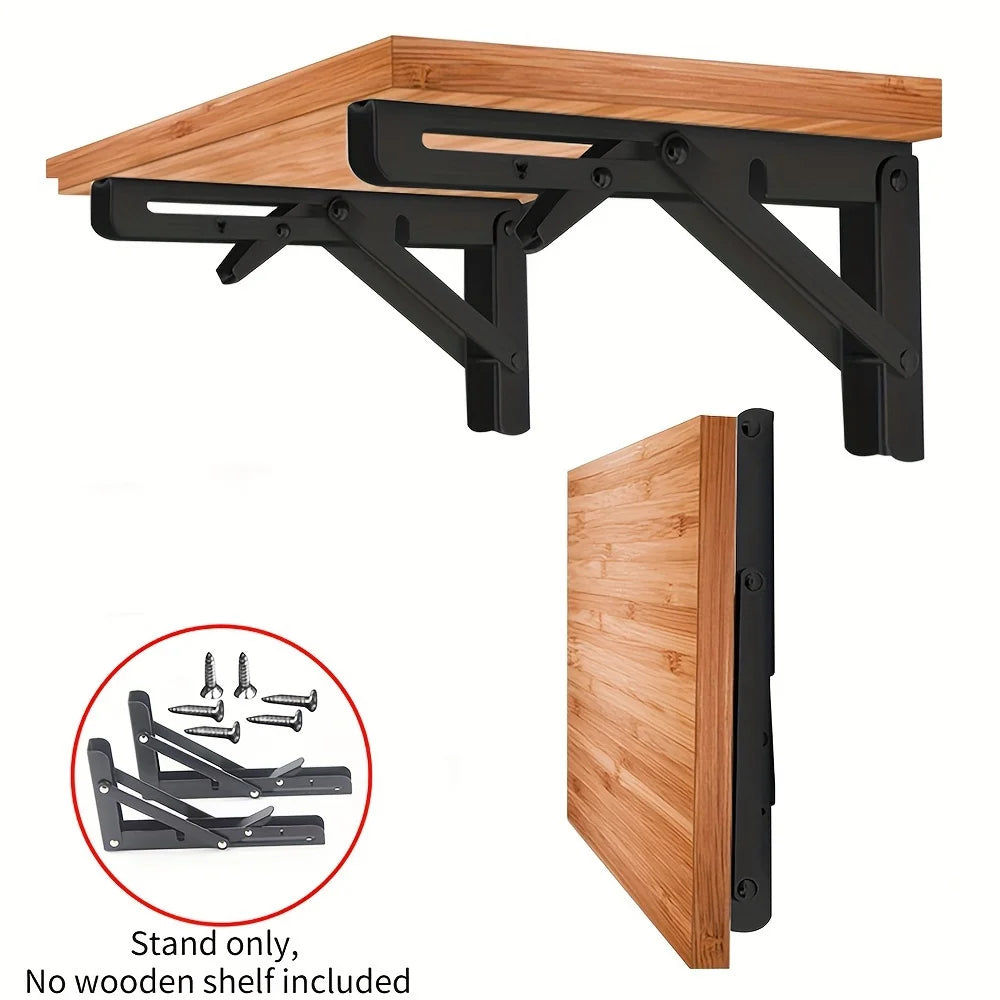 étagère murale pliable industrielle noire mat vis 20cm fixée