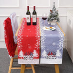 nappe noel rouge gris motifs sapins flocons gnomes table festivite scandinave tekstil