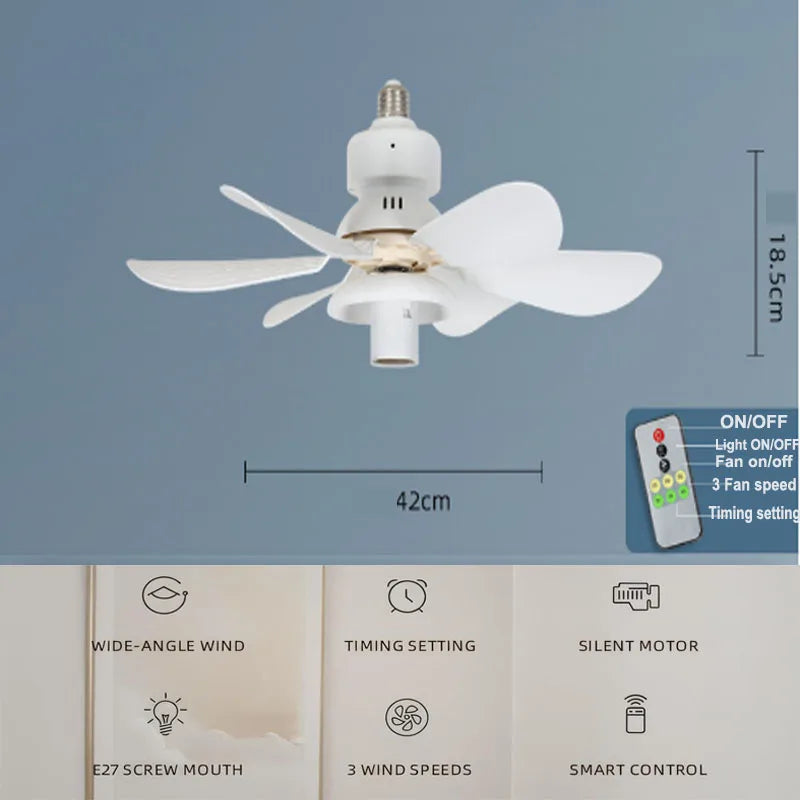 ventilateur moderne blanc aile simple télécommande 20.5 large 7.4 hauteur