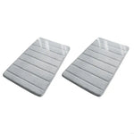 tapis bain mousse mémoire forme doux confortable antidérapant rapide séchage gris rayures moderne