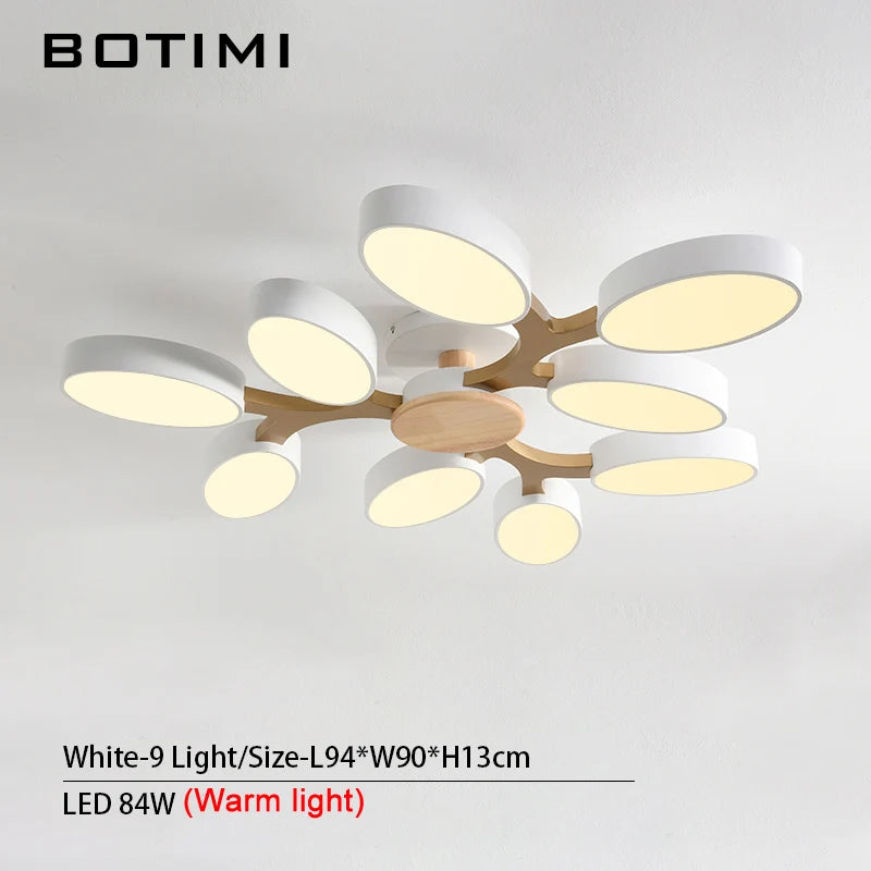 plafonnier moderne blanc bois éclairage led surface montée flux lumineux 249 2000 mètres carrés