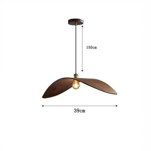 Suspension lumineuse bois naturelle moderne marron clair doré câble noir support métallique doré