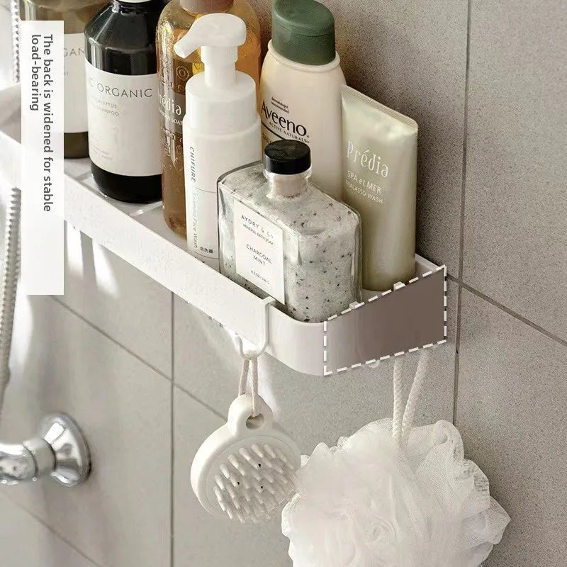 étagère murale sans perçage blanc moderne clips fixation rangement salle bain