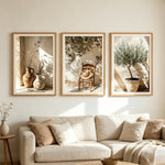 affiches paysage naturel olivier vase chaise toile minimaliste rustique sans cadre 30x40cm 40x60cm