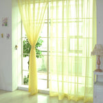 rideau tulle transparent moderne multicolore passants tringle 200x98cm