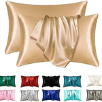 protège oreiller satin cheveux peau ensemble deux housses lit